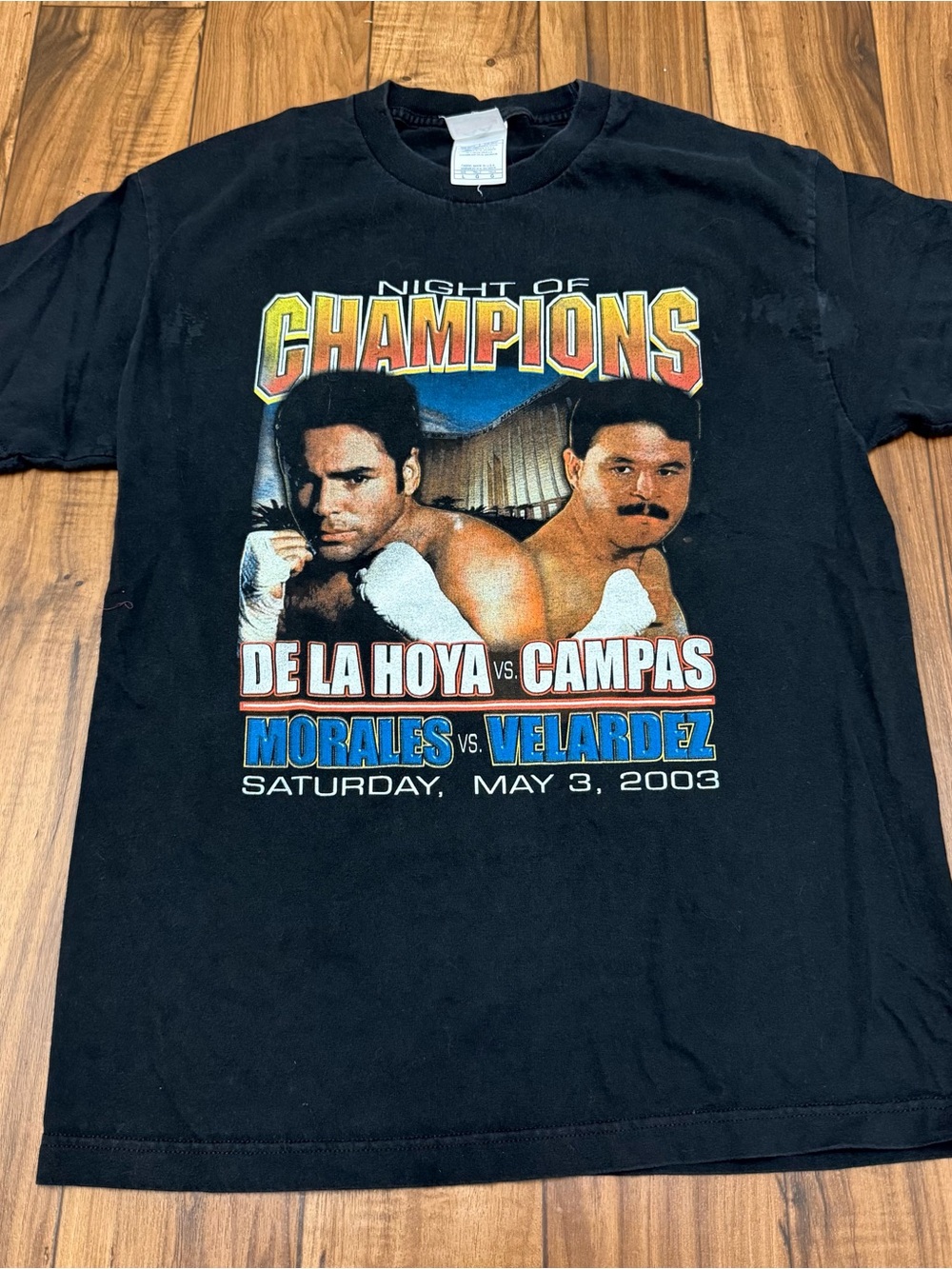 Vtg Night Of Champions DE LA HOYA vs Campas 2003 Boxing T-Shirt Mens Large